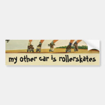 Vintage Children, Boys Girls Fun Roller Skating Bumper Stickers