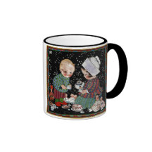 Vintage Children Having a Tea Party with Dolls Mug