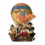 Vintage Children in Hot Air Balloon; Safe Journey Post Card