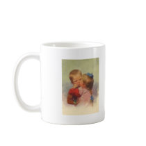 Vintage Children Kissing Art, Karl Feiertag 1910 Coffee Mug