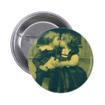 Vintage Children, Love, Romance, an Innocent Kiss Button