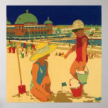 Vintage Children on Vacation at the Beach posters