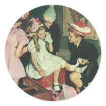 Vintage Children Play Pin the Tail on the Donkey Sticker