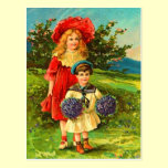 Vintage Children Spring Birthday Postcard postcards
