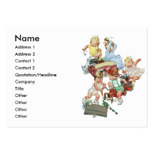 Vintage Children Toddlers Playing with Fire Trucks Business Cards