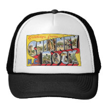 Vintage Chimney Rock, NC Postcard Trucker Hats