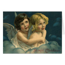 Vintage Christmas Angels Card