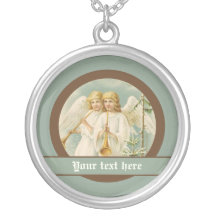 Vintage Christmas angels with bugles Necklaces