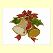 Vintage Christmas Bells - Add Your Own Text postcards