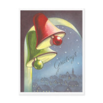 Vintage Christmas Bells Postcard