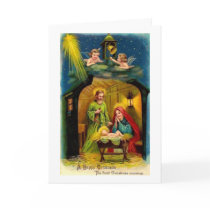 Vintage Christmas Birth of Jesus Greeting Card