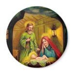 Vintage Christmas Birth of Jesus magnets