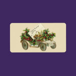 Vintage Christmas Car Gift Tag Avery Label labels