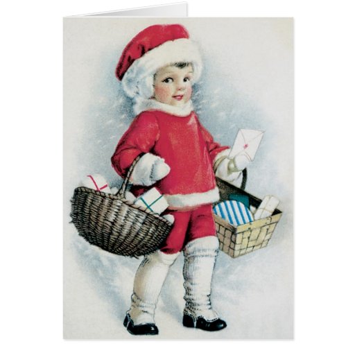 Vintage Christmas Card  - Adorable card for Kids