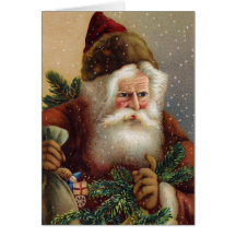 Vintage Christmas Card German Santa