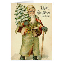Vintage Christmas Card Santa