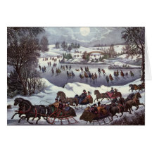 Vintage Christmas, Central Park in Winter Card