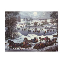 Vintage Christmas; Central Park in Winter Post Card