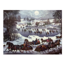Vintage Christmas, Central Park in Winter Post Card