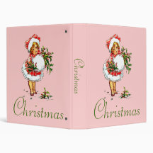 Vintage Christmas Child Vinyl Binder