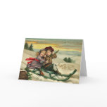 Vintage Christmas - Children Winter Scene Card
