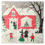 Vintage Christmas Countryside Greetings Tile