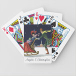Vintage Christmas, Couple in Love Ice Skating playing cards