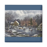 Vintage Christmas; Early Winter Fridge Magnet