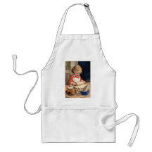 Vintage Christmas - Girl Baking Cookies Apron