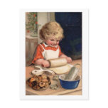 Vintage Christmas - Girl Baking Cookies
