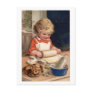 Vintage Christmas - Girl Baking Cookies Post Cards