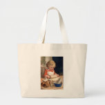 Vintage Christmas - Girl Baking Cookies Tote Bags