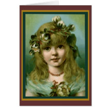 Vintage Christmas Girl Card