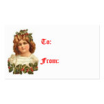 Vintage Christmas Girl Gift Tags Business Card