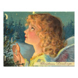 Vintage Christmas Girl Invite