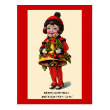 Vintage Christmas Girl Post Card