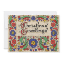 Vintage Christmas Greetings with Decorative Border