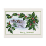 Vintage Christmas houses holly decorated Post Cards