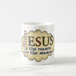 Vintage Christmas Jesus is the Reason Coffee Cup Coffee Mugs
