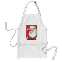 Vintage Christmas, Jolly Santa Claus Winking Apron