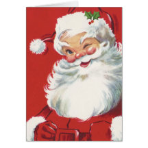 Vintage Christmas, Jolly Santa Claus Winking Cards