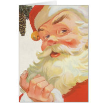 Vintage Christmas, Jolly Santa Claus with a Secret Cards