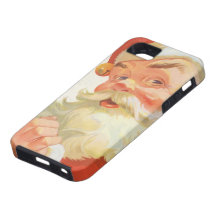 Vintage Christmas, Jolly Santa Claus with a Secret iPhone 5 Covers