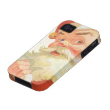 Vintage Christmas, Jolly Santa Claus with a Secret iPhone 4/4S Cover