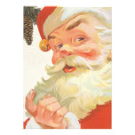 Vintage Christmas, Jolly Santa Claus with a Secret Custom Announcements