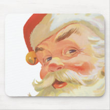 Vintage Christmas, Jolly Santa Claus with a Secret Mouse Pad