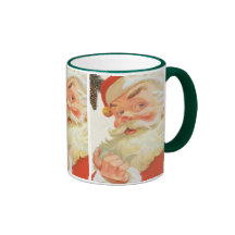 Vintage Christmas, Jolly Santa Claus with a Secret Coffee Mugs