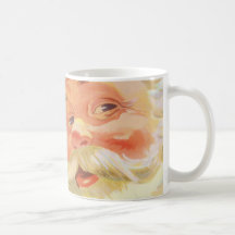 Vintage Christmas, Jolly Santa Claus with a Secret Coffee Mugs
