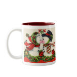 Vintage Christmas Kiss mugs