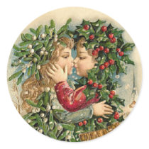 Vintage Christmas Kiss sticker